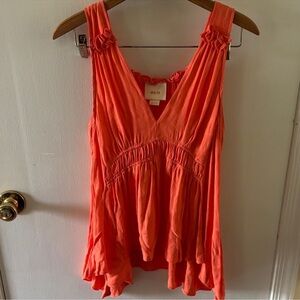Anthropologie Maeve Bretta Tank, Coral, Size Medium